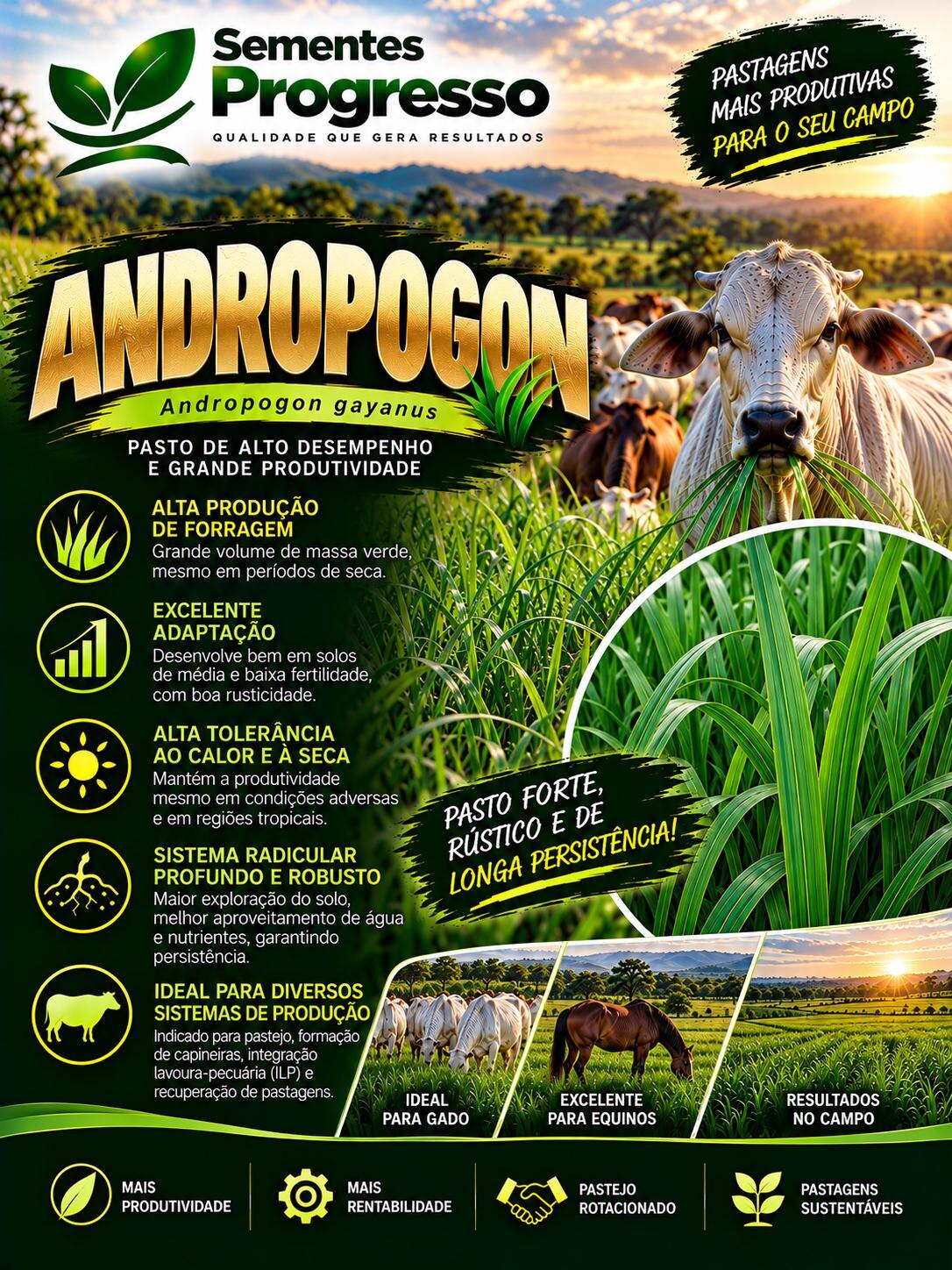 Ficha técnica de Andropogon — Sementes Progresso