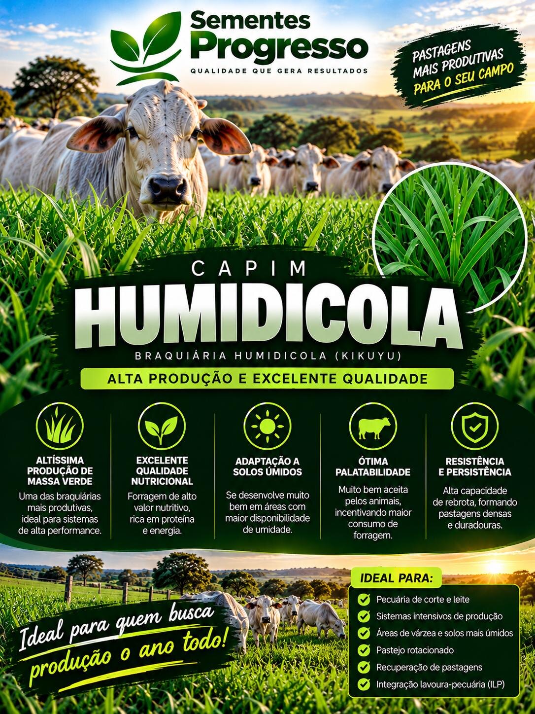 Ficha técnica de Humidícola — Sementes Progresso