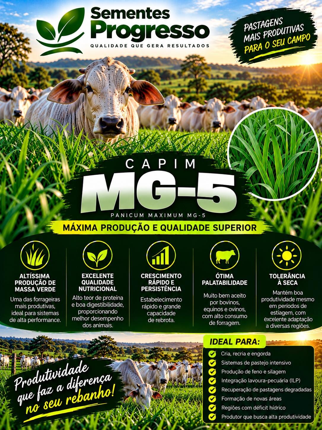 Ficha técnica de MG-5 — Sementes Progresso